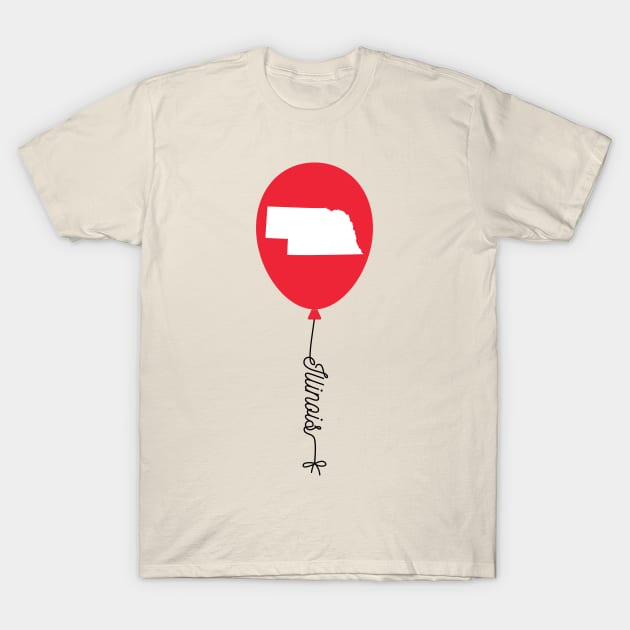 Illinois State Balloon T-Shirt by InspiredQuotes